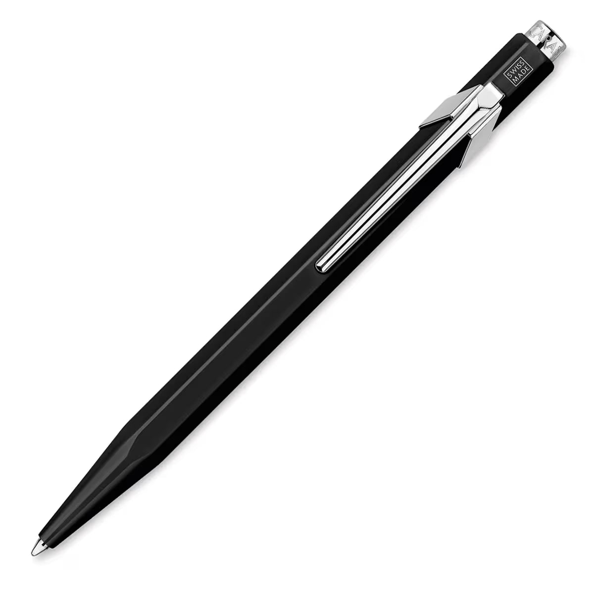 Black metal rod with metallic ends on a white background
