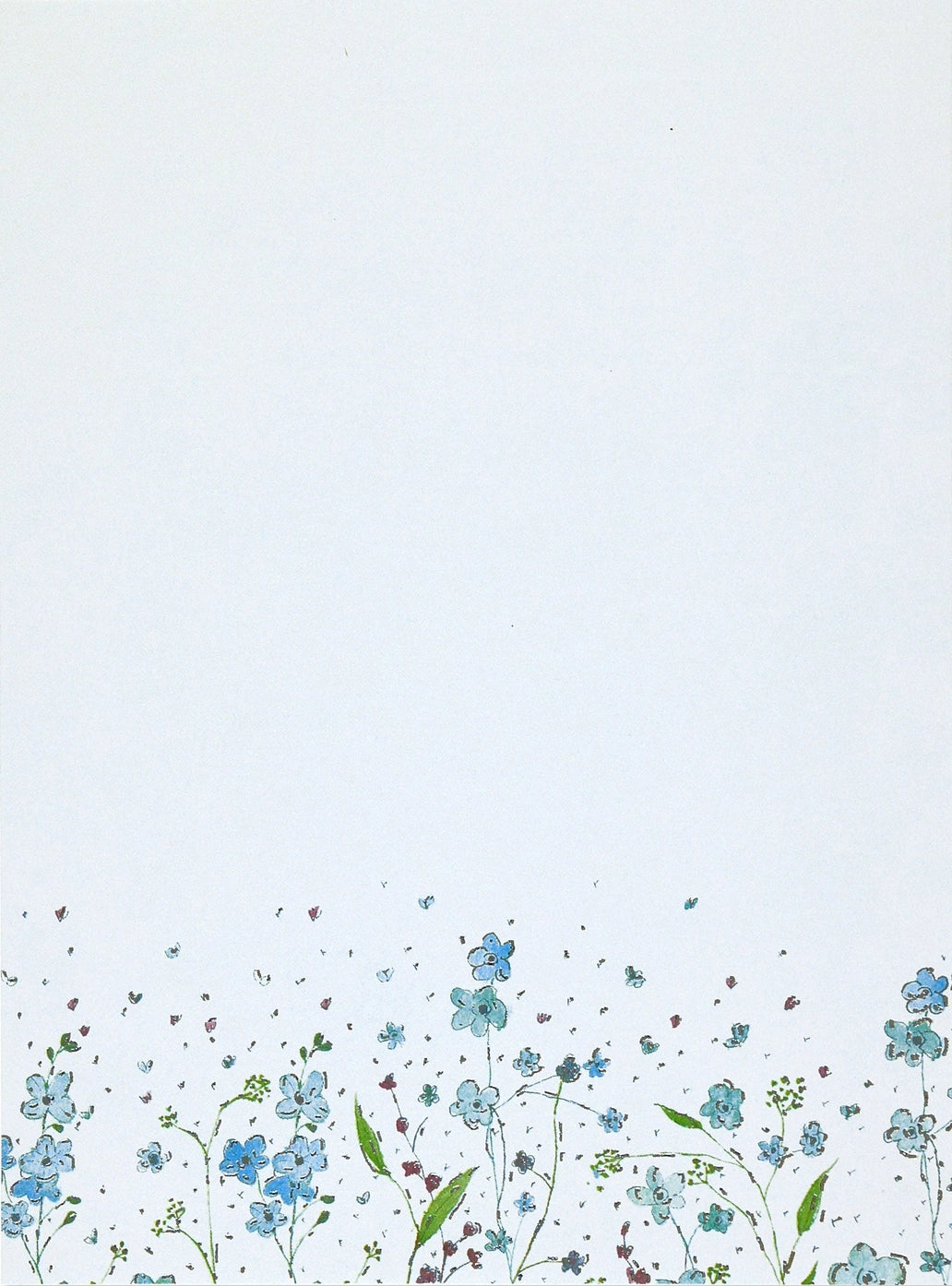 Blue Flowers Letter-Perfect Stationery Set – 30 Sheets & 24 Envelopes