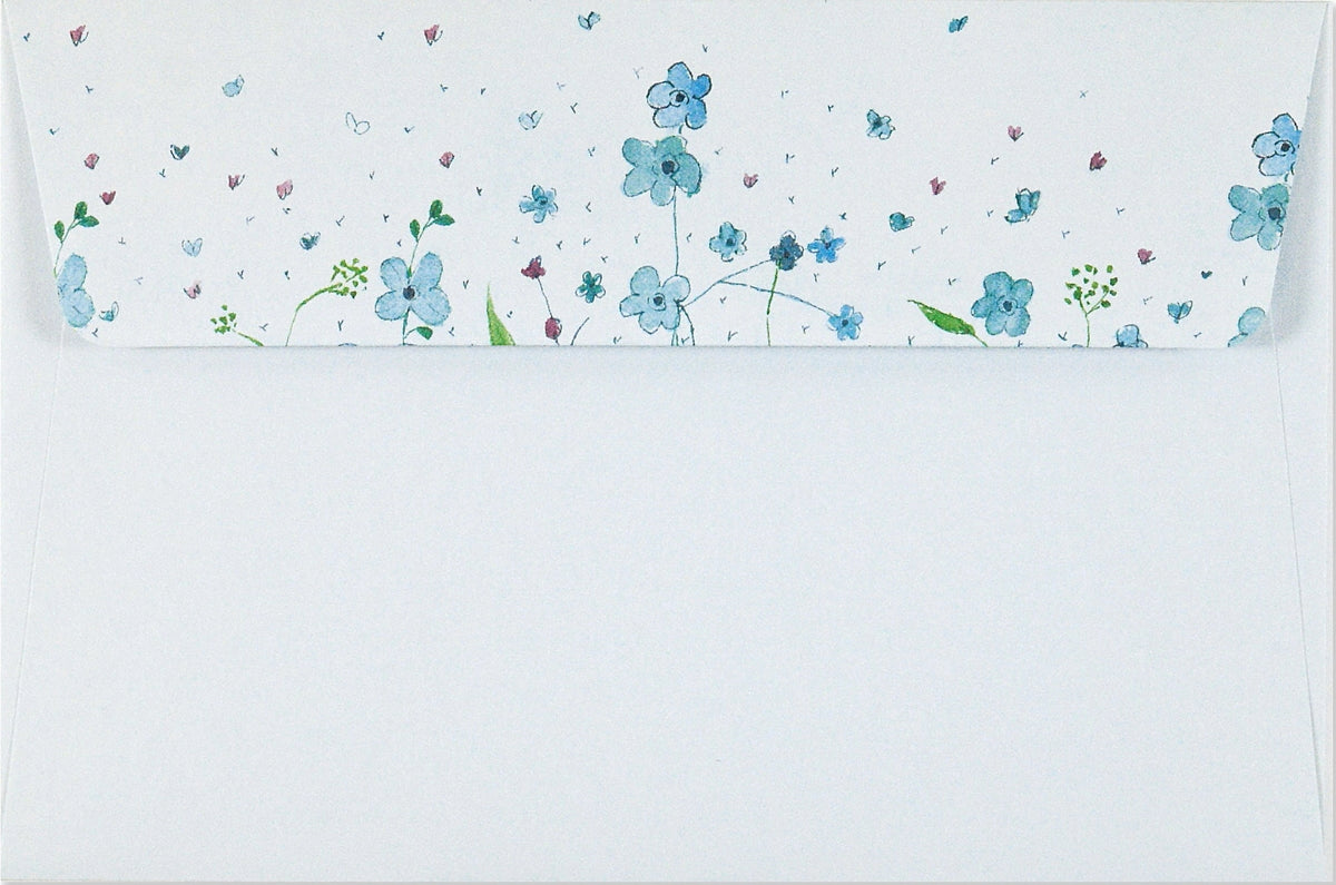 Blue Flowers Letter-Perfect Stationery Set – 30 Sheets & 24 Envelopes