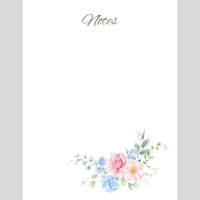 Blush and Blue Serenity Notepad | The Flower Garden Series