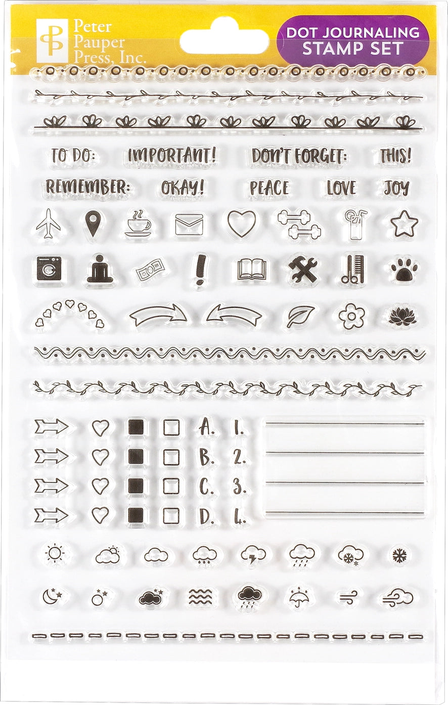Dot Journaling Clear Stamp Set – 60 Stamps