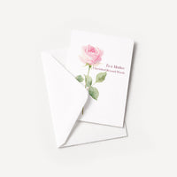 To a Mother Cherished Beyond Words card displayed with a coordinating white pointed-flap envelope.
