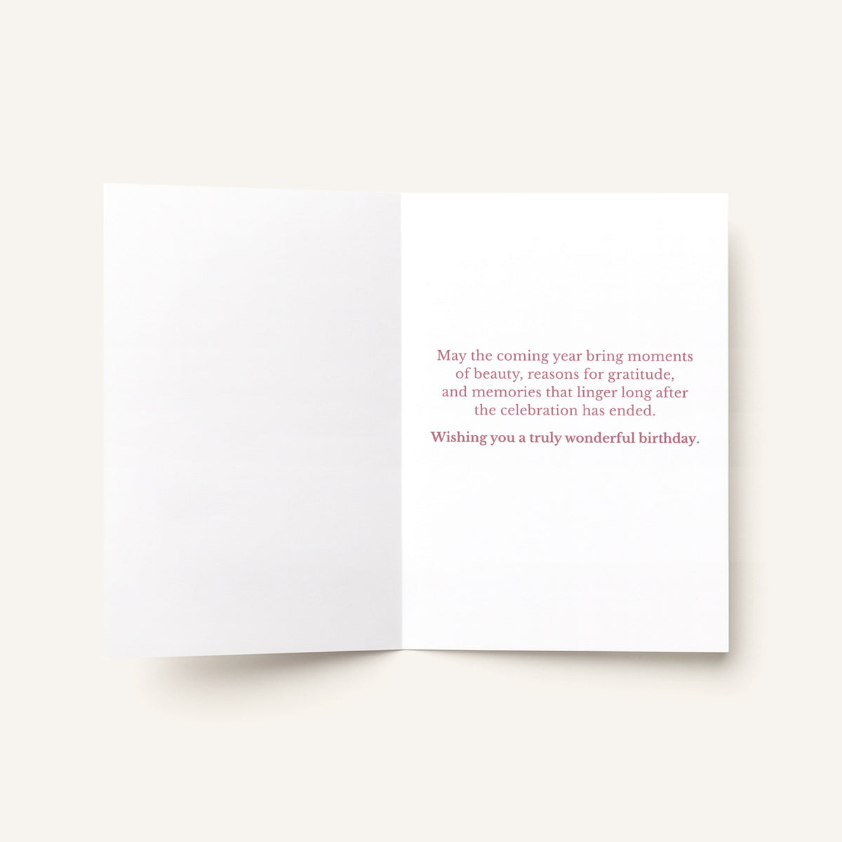 Open Happy Birthday Dear card showing the printed birthday message inside.
