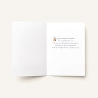 Open encouragement card showing a butterfly and the message “May you always remember the strength within you, the worth that has always been yours, and the love that surrounds you.”