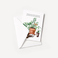 Wishing You Gentle Renewal card displayed with a coordinating white pointed-flap envelope.
