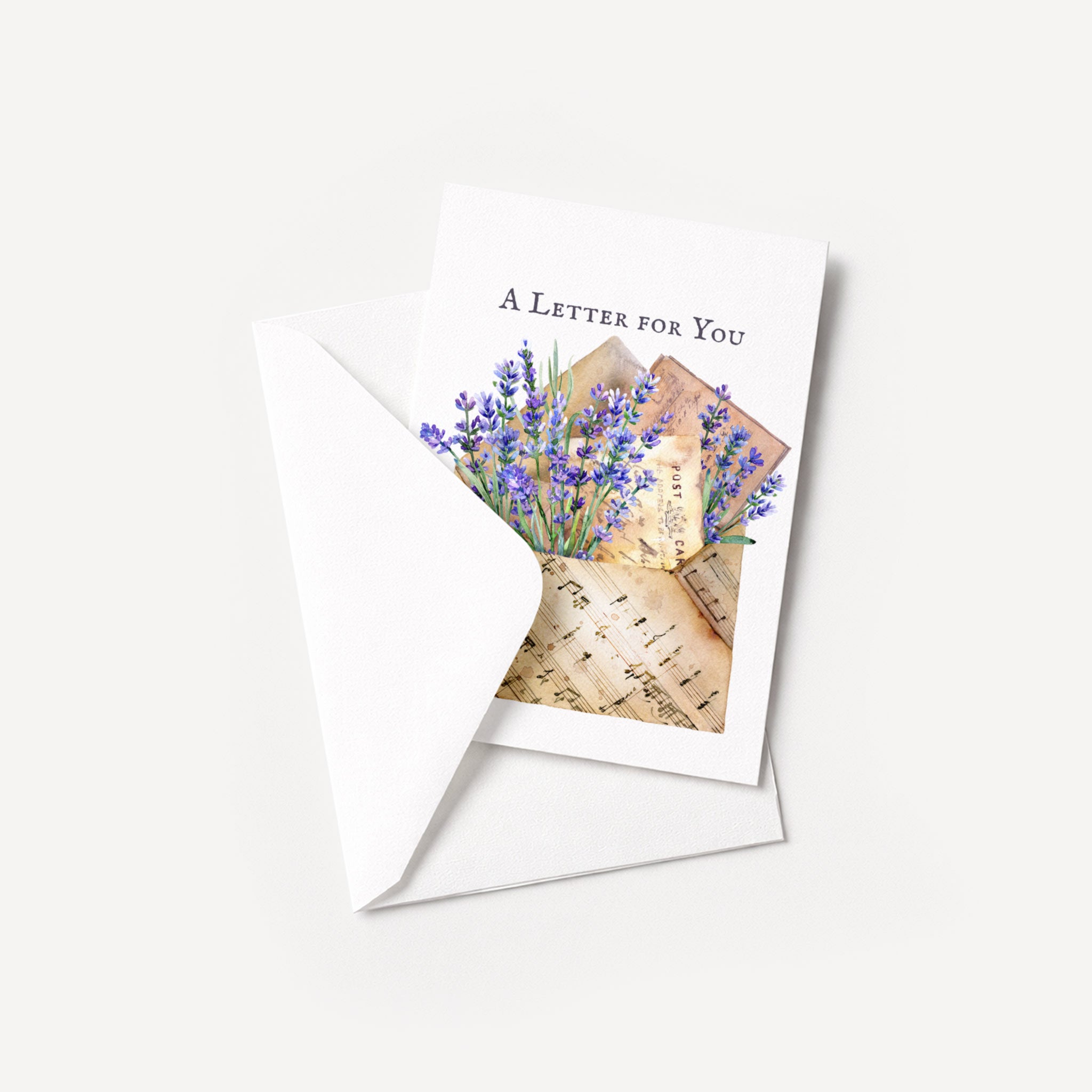 A Letter for You greeting card displayed with a coordinating white pointed-flap envelope.