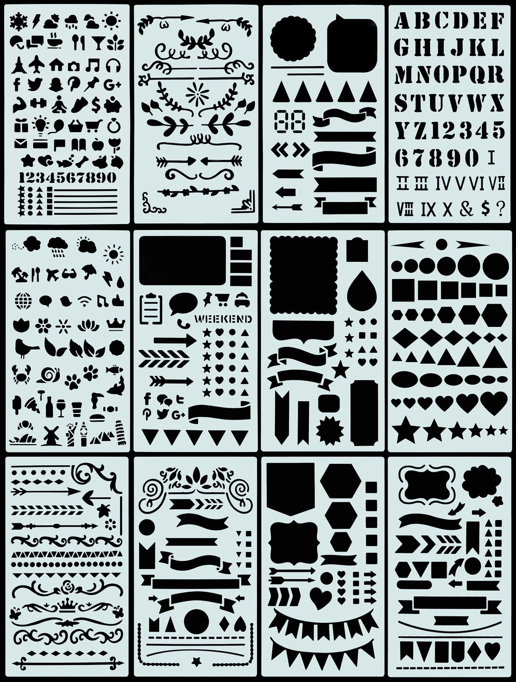 Dot Journaling Stencil Set – 300+ Designs