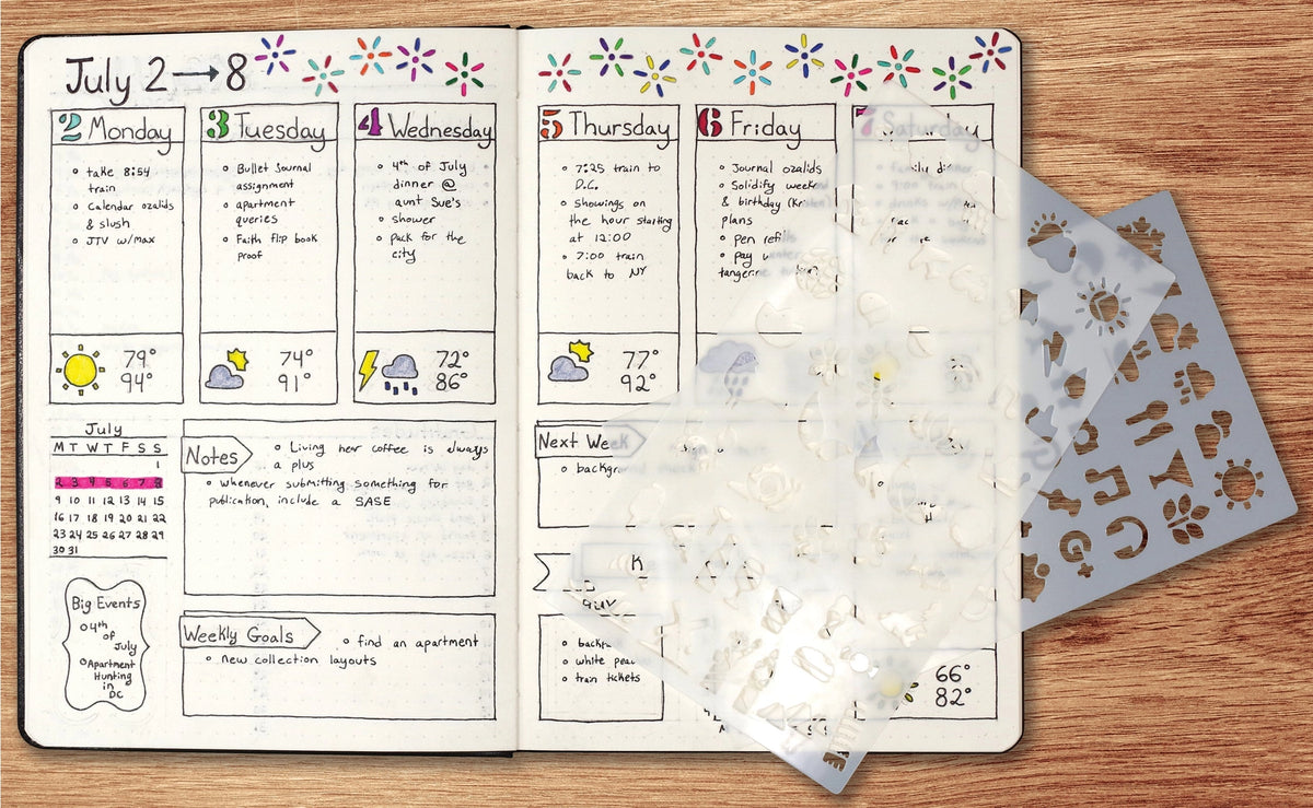 Dot Journaling Stencil Set – 300+ Designs