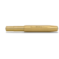 A gold-colored brass bullet pen with 'Kaweco BRASS sport' engraved on the side, shown horizontally against a white background.