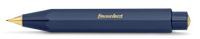 A sleek, dark navy blue Kuvings Sport fountain pen with gold accents on the tip, barrel logo, and end cap, shown on a clean white background.