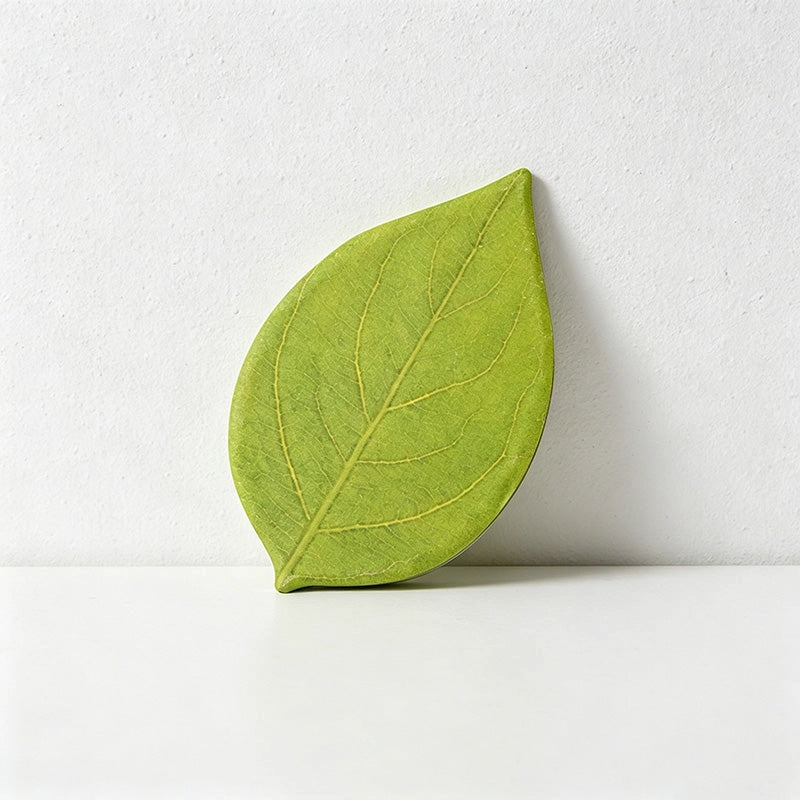 Green leaf-shaped object on a white background