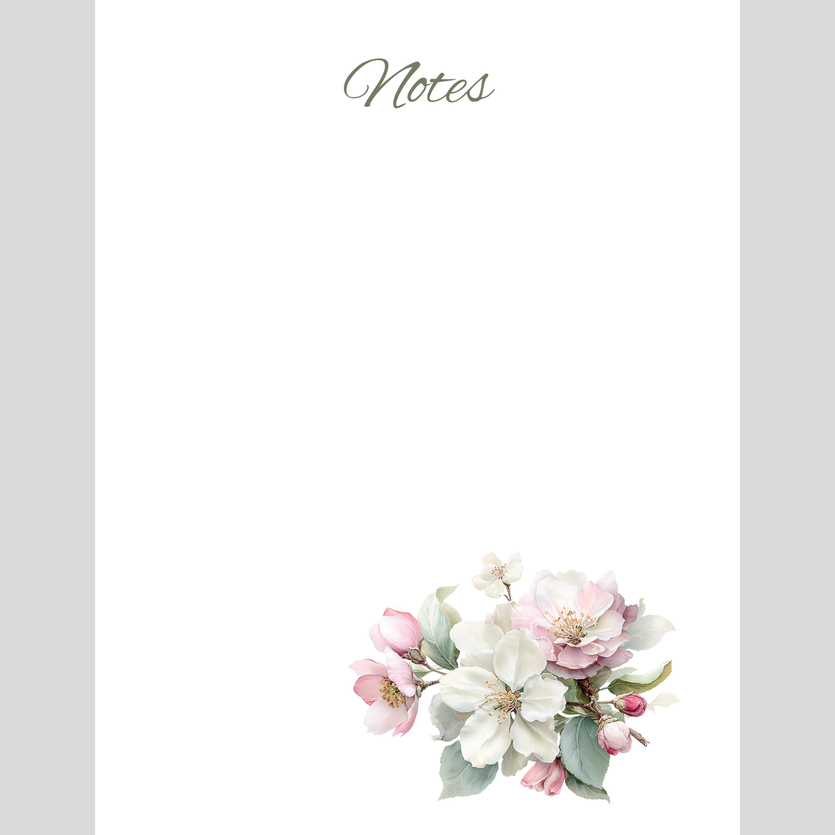 Soft Cherry Blossom Notepad | The Flower Garden Series