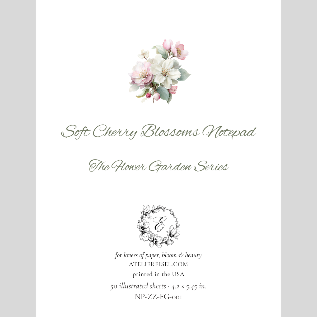 Soft Cherry Blossom Notepad | The Flower Garden Series