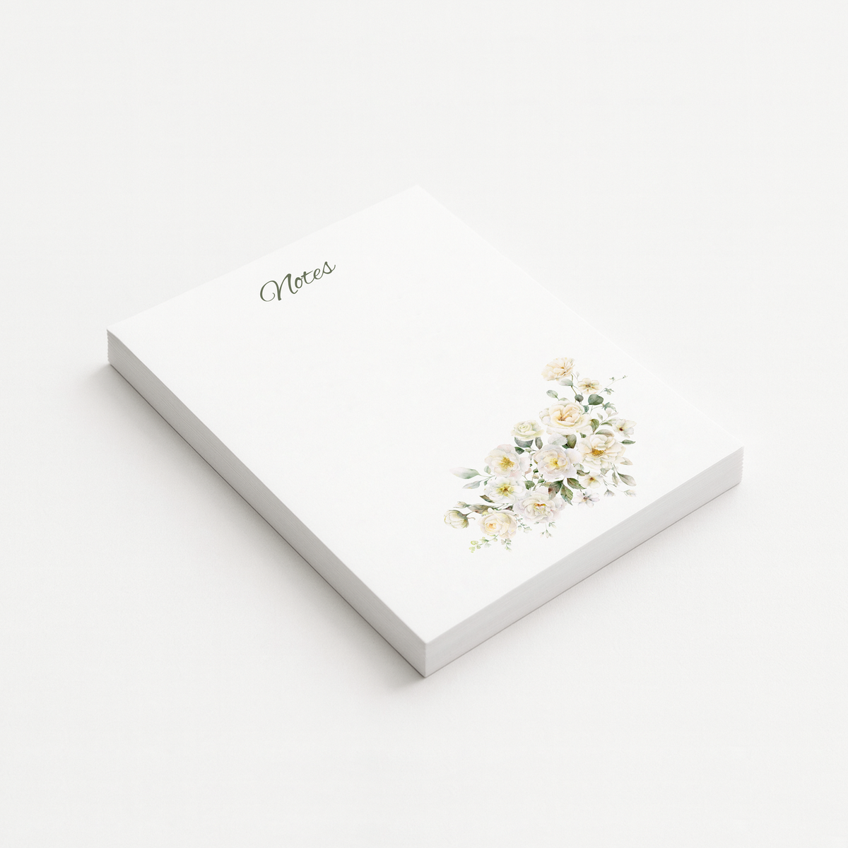 White Roses Notepad | The Flower Garden Series