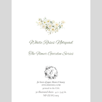 White Roses Notepad | The Flower Garden Series